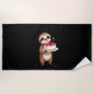 Funny Birthday Cake with Sloth Costume for Boys an Beach Towel