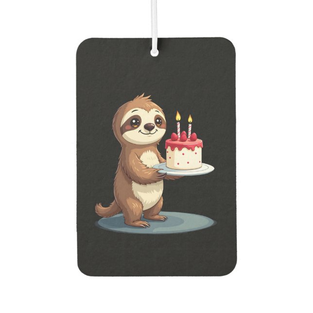 Funny Birthday Cake with Sloth Costume for Boys an Car Air Freshener (Front)