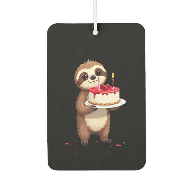 Funny Birthday Cake with Sloth Costume for Boys an Car Air Freshener (Front)