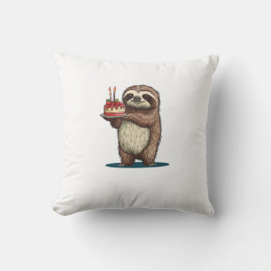 Funny Birthday Cake with Sloth Costume for Boys an Cushion