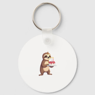 Funny Birthday Cake with Sloth Costume for Boys an Key Ring