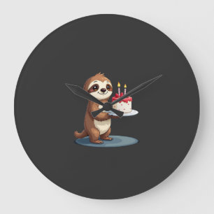Funny Birthday Cake with Sloth Costume for Boys an Large Clock
