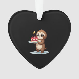 Funny Birthday Cake with Sloth Costume for Boys an Ornament