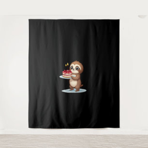 Funny Birthday Cake with Sloth Costume for Boys an Tapestry