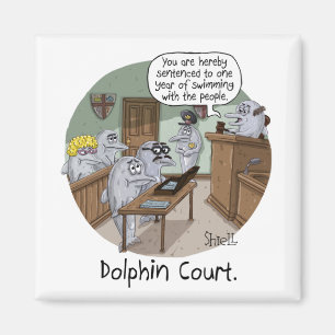 FUNNY BIRTHDAY CARD and GIFT with CUTE DOLPHINS Magnet