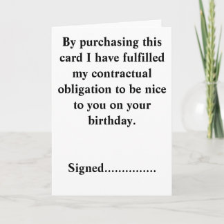 Funny Birthday Card. Card