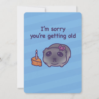 Funny Birthday Card – Cute Guinea Pig & Cake