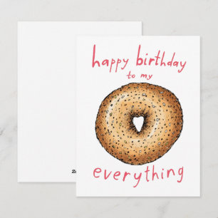 Funny Birthday Card For Boyfriend Bagel Pun Love