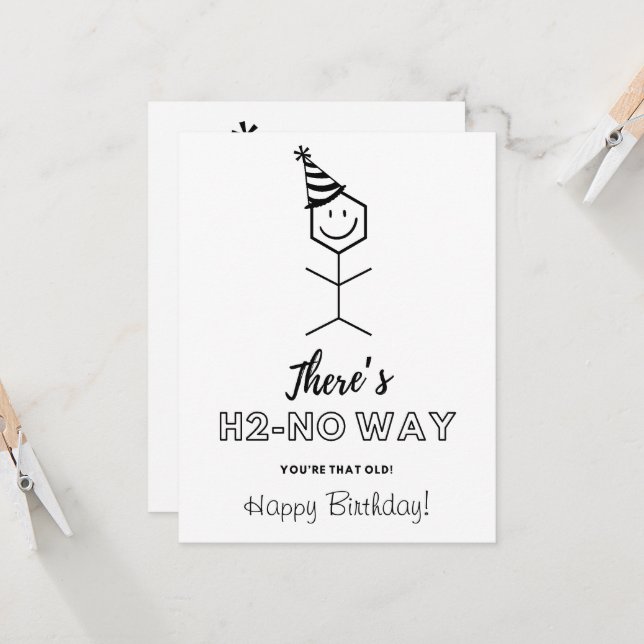 Funny Birthday Card for Chemist Getting Older (Front/Back In Situ)