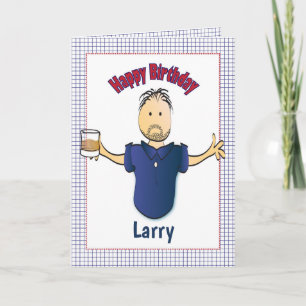 Funny Birthday Card for Him with Drink