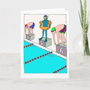 Funny Birthday Card for Novice Swimmer