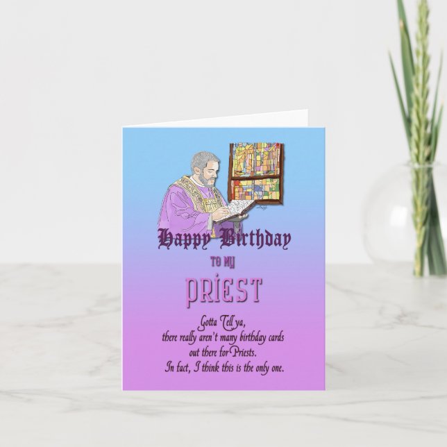 Funny Birthday Card for Priest (Front)