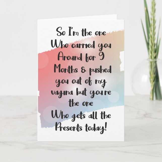 Funny Birthday Card For Son or Daughter (Front)