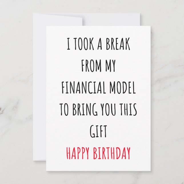 Funny birthday card from investment bankers (Front)