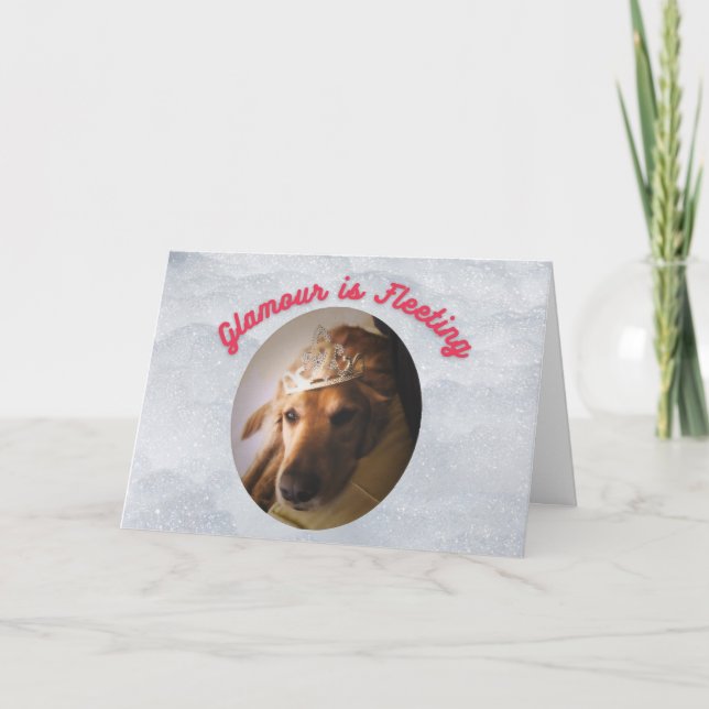 Funny Birthday Card Glamourous Golden Retriever (Front)