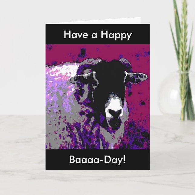 Funny Birthday Card Have a Happy Baa Day Sheep (Front)