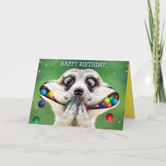 Funny Birthday Card Meerkat Au