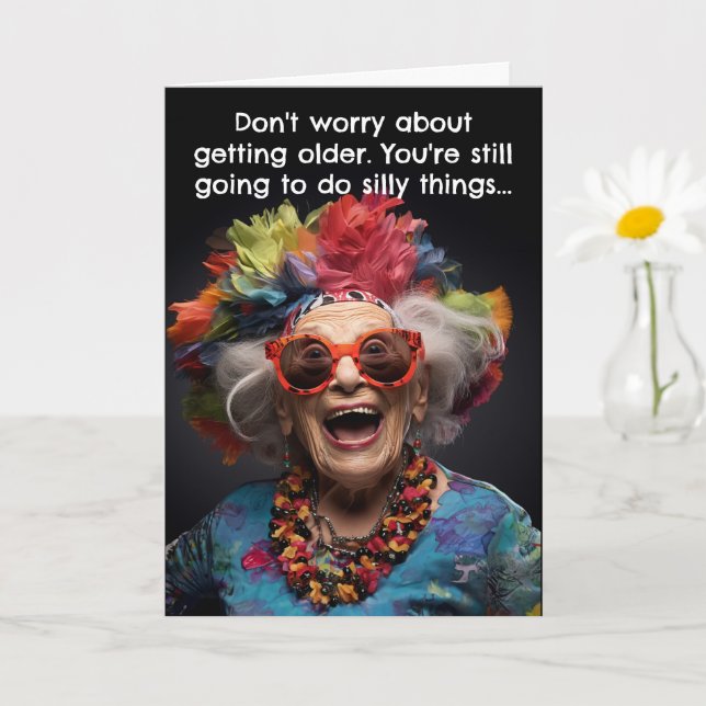 Funny Birthday Card Old Age (Small Plant)