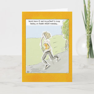 Funny Birthday Card: "Running on Wine..." Card