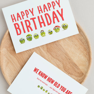 Funny birthday card vegetables card humour friends