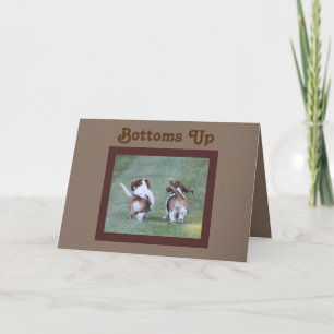 Funny Birthday Card w/Basset Hounds and a Toast