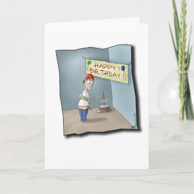 Funny Birthday Card: Whizzes By Card (Front)