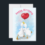 Funny Birthday Card with Couple Duck Love<br><div class="desc">Couple Duck Love Funny Happy Birthday Cards - Painting - or Choose / Add Your Unique Text / Name / Colour - Make Your Special Gift - Resize and move or remove and add elements / text with Customisation tool ! Painting and Design by MIGNED. Please see my other projects...</div>