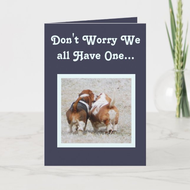 Funny Birthday Card With Cute Basset Hounds (Front)