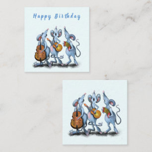 Funny Birthday Card with Musical Mouse Band