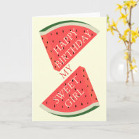 Funny Birthday Card with Sweet Watermelon