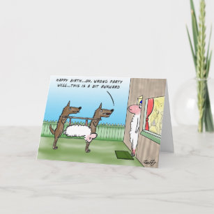 Funny Birthday Card With  Wolves and a Dead Sheep