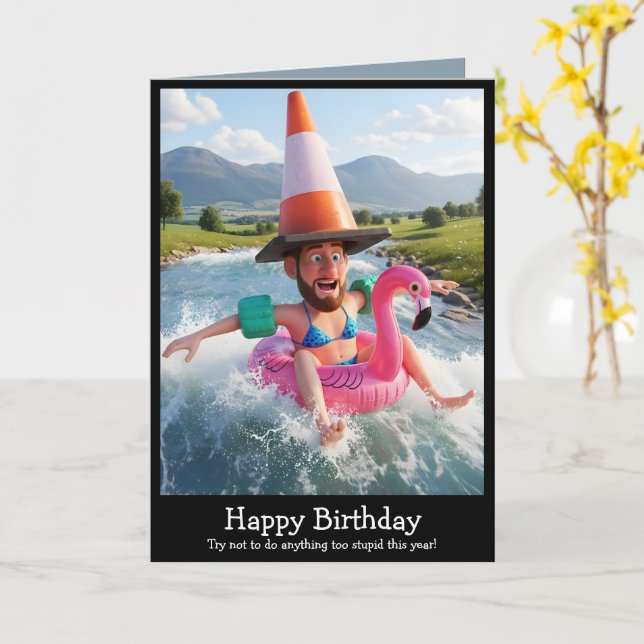 Funny Birthday Cards for men (Yellow Flower)