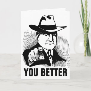 Funny Birthday Cards, GANGSTER MAFIA GUY Card