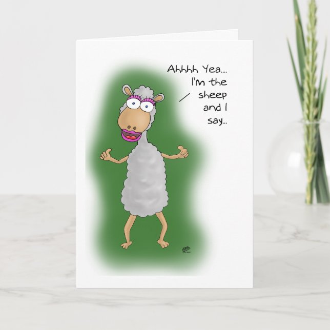 Funny Birthday Cards: I'm the Sheep Card (Front)