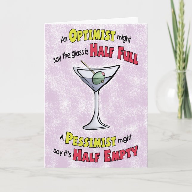 Funny Birthday Cards: Martini Philosophy Card (Front)
