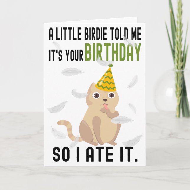Funny Birthday Cat Lover Gift, Cat Birthday Card (Front)