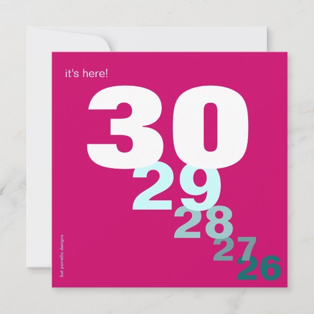 Funny Birthday Countdown for Her Party Invitation (Front)