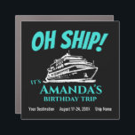 Funny  Birthday Cruise Stateroom Door Marker Car Magnet<br><div class="desc">This humourous customisable stateroom door marker magnet has a chalk art drawing of a cruise ship at anchor. It says, "OH SHIP! It's [your name's] birthday trip." Add your name and information to the template to easily personalise it. ----- Put this on your cabin door, so you and the rest...</div>