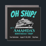 Funny  Birthday Cruise Stateroom Door Marker Car Magnet<br><div class="desc">This humourous customisable stateroom door marker magnet has a chalk art drawing of a cruise ship at anchor. It says, "OH SHIP! It's [your name's] birthday trip." Add your name and information to the template to easily personalise it. ----- Put this on your cabin door, so you and the rest...</div>
