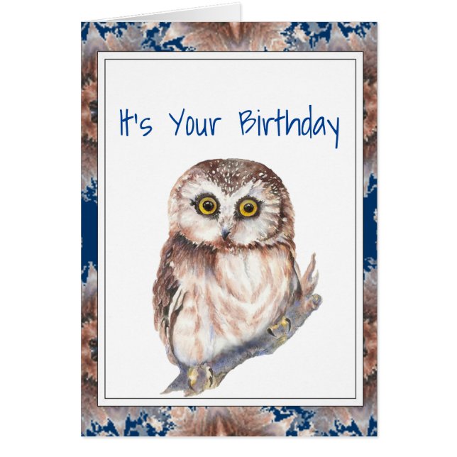 Funny Birthday  Cute Little Owl Bird (Front)