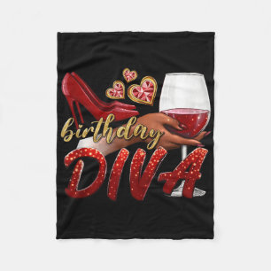 Funny Birthday Diva Happy Birthday Heels Scute Ss Fleece Blanket
