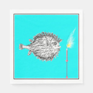 Funny Birthday Fish Wish Napkin