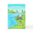 Funny Birthday, fisherman card with fish