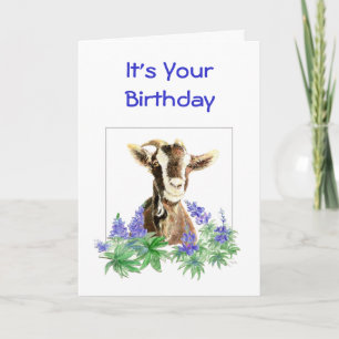 Funny Birthday, flowers from  Old Goat Humour Card