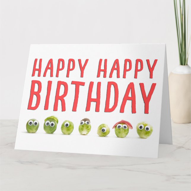 Funny Birthday for Brother - Cute Little Sprouts Card (Front)