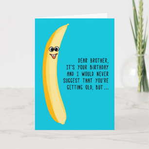 Funny Birthday for Brother Green Bananas Card