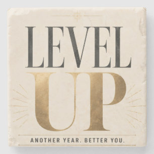 Funny birthday for friends – Age level unlocked Stone Coaster