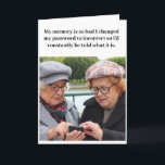 Funny Birthday for Seniors Card<br><div class="desc">A funny birthday card for a senior featuring a bad memory and passwords.</div>
