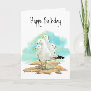 Funny Birthday, From the Gang of Seagulls, birds Card