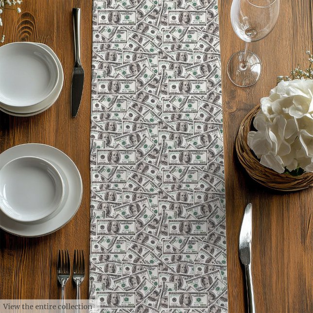 Funny birthday gift trendy cash print custom name medium table runner (Funny birthday gift trendy cash print custom name Medium Table Runner)